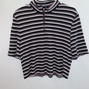 stripped cropped tee